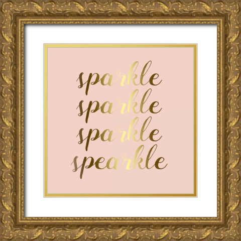 Sparkle In Gold Gold Ornate Wood Framed Art Print with Double Matting by Matic,Jelena