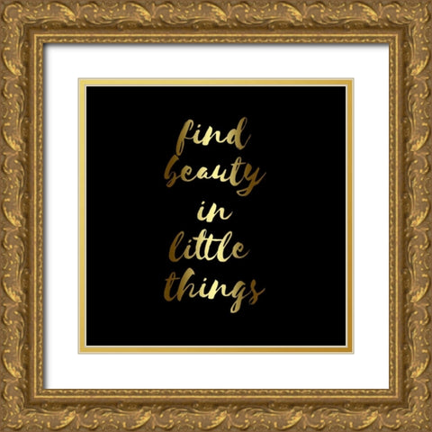 Find Beauty Black Gold Gold Ornate Wood Framed Art Print with Double Matting by Matic,Jelena