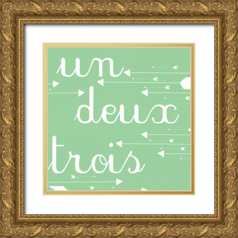 Un Deux Trois Gold Ornate Wood Framed Art Print with Double Matting by Matic,Jelena