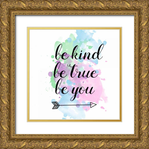 Be Gold Ornate Wood Framed Art Print with Double Matting by Matic,Jelena