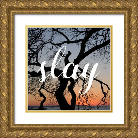 Insta Slay Gold Ornate Wood Framed Art Print with Double Matting by Matic,Jelena