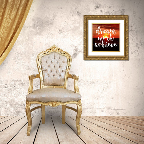 Insta Dream Work Gold Ornate Wood Framed Art Print with Double Matting by Matic,Jelena