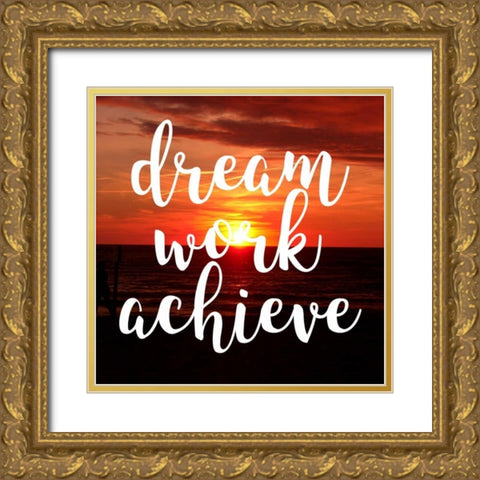 Insta Dream Work Gold Ornate Wood Framed Art Print with Double Matting by Matic,Jelena