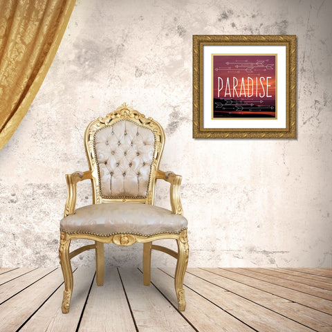 Insta Paradise Gold Ornate Wood Framed Art Print with Double Matting by Matic,Jelena