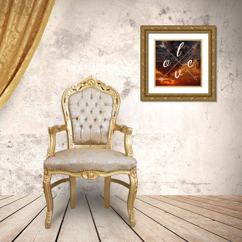 Insta Love Arrows Gold Ornate Wood Framed Art Print with Double Matting by Matic,Jelena