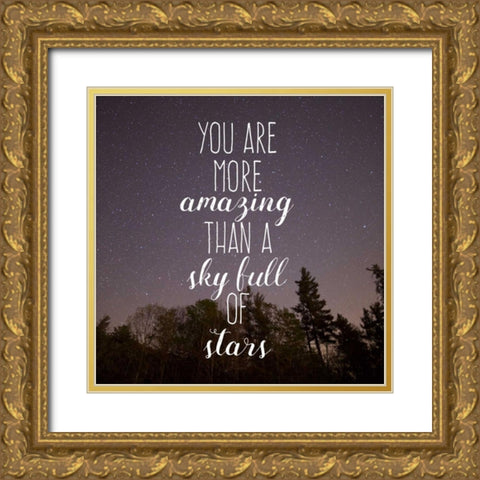 Insta You Are More Gold Ornate Wood Framed Art Print with Double Matting by Matic,Jelena