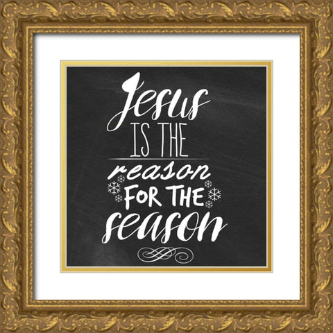 Jesus Gold Ornate Wood Framed Art Print with Double Matting by Matic, Jelena