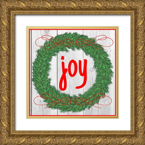 Joy Gold Ornate Wood Framed Art Print with Double Matting by Matic, Jelena