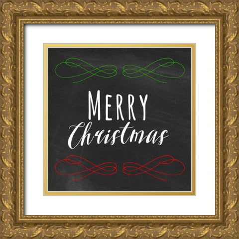Merry Gold Ornate Wood Framed Art Print with Double Matting by Matic, Jelena