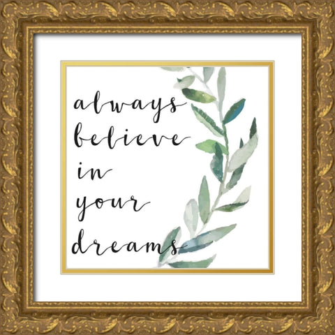 Your Dreams Gold Ornate Wood Framed Art Print with Double Matting by Matic, Jelena
