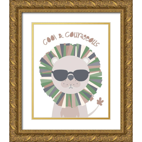 Cool_Lion Gold Ornate Wood Framed Art Print with Double Matting by McCully, Jennifer
