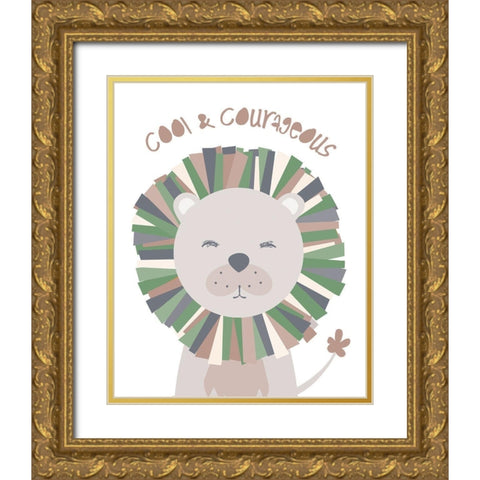 Cool_Lion_NoSunglasses Gold Ornate Wood Framed Art Print with Double Matting by McCully, Jennifer