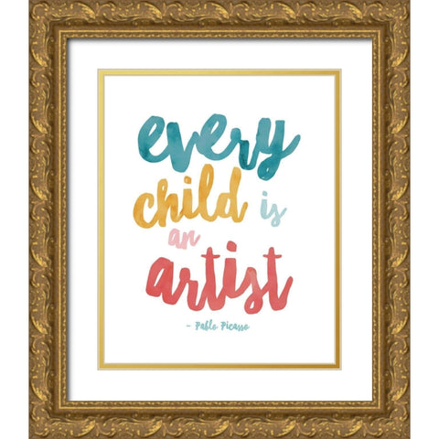 EveryChildArtist Gold Ornate Wood Framed Art Print with Double Matting by McCully, Jennifer