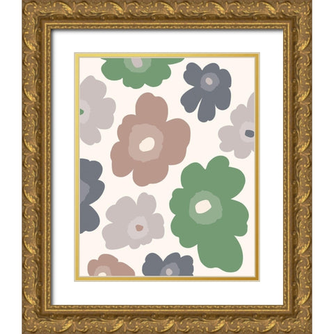 Flower_Pattern_Palette2 Gold Ornate Wood Framed Art Print with Double Matting by McCully, Jennifer