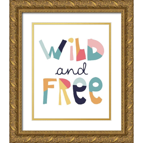 Wild Free Muted Gold Ornate Wood Framed Art Print with Double Matting by McCully, Jennifer