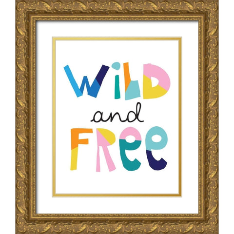 Wild Free Bright Gold Ornate Wood Framed Art Print with Double Matting by McCully, Jennifer