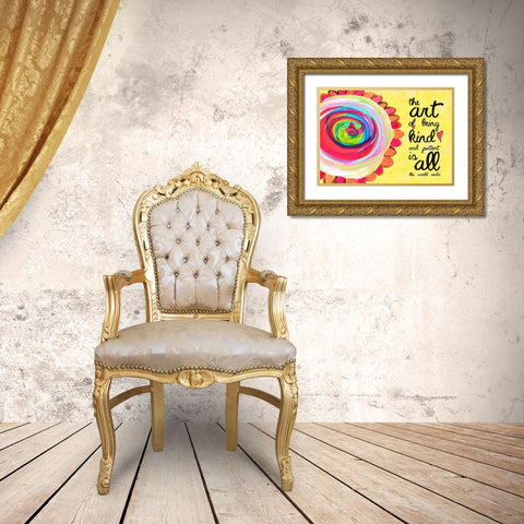 Kind and Patient Gold Ornate Wood Framed Art Print with Double Matting by McCully, Jennifer