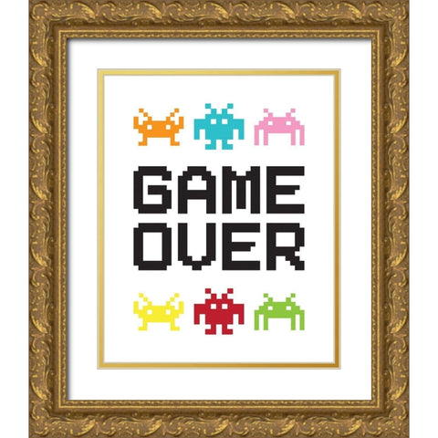 Game Over 2 Gold Ornate Wood Framed Art Print with Double Matting by McCully, Jennifer