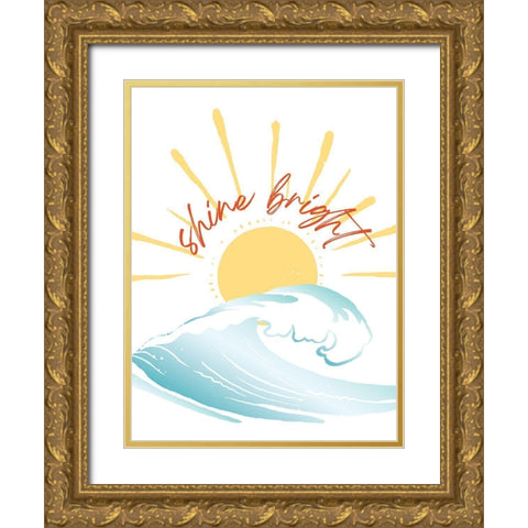 Shine Bright Gold Ornate Wood Framed Art Print with Double Matting by McCully, Jennifer