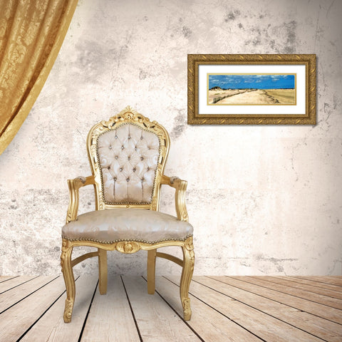 Endless Shoreline Gold Ornate Wood Framed Art Print with Double Matting by Pica, Jeff