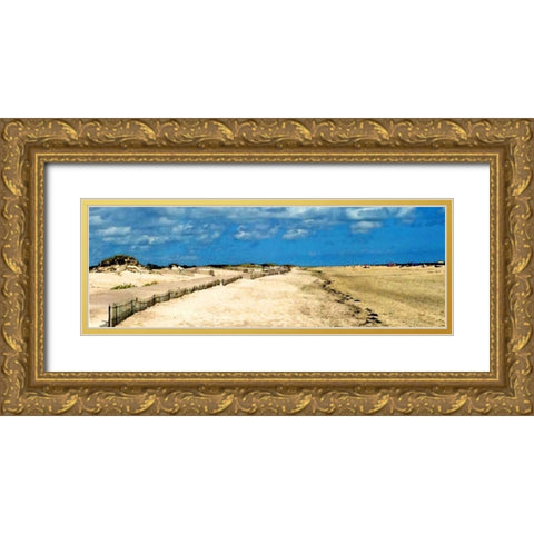 Endless Shoreline Gold Ornate Wood Framed Art Print with Double Matting by Pica, Jeff