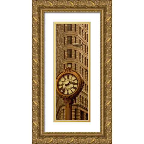 Flatiron Building Gold Ornate Wood Framed Art Print with Double Matting by Pica, Jeff