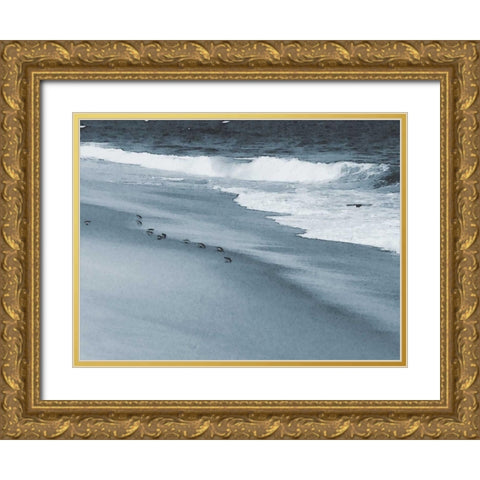 West Coastal Shore Gold Ornate Wood Framed Art Print with Double Matting by Pica, Jeff