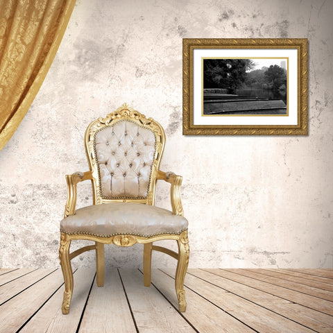 Central Park Row Boats II Gold Ornate Wood Framed Art Print with Double Matting by Grey, Jace
