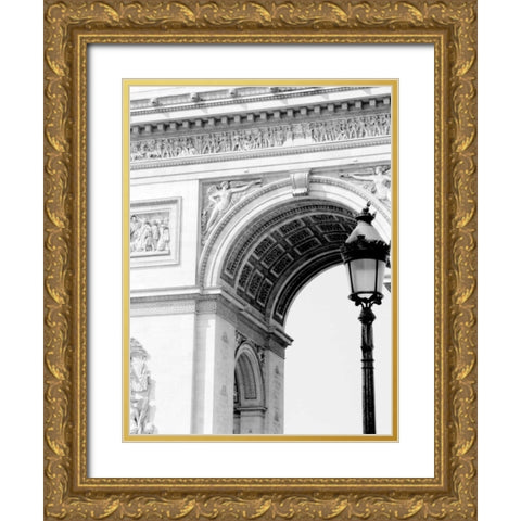 Paris Arc de Triomphe Gold Ornate Wood Framed Art Print with Double Matting by Grey, Jace