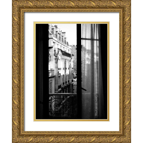 Paris Hotel Window Gold Ornate Wood Framed Art Print with Double Matting by Grey, Jace