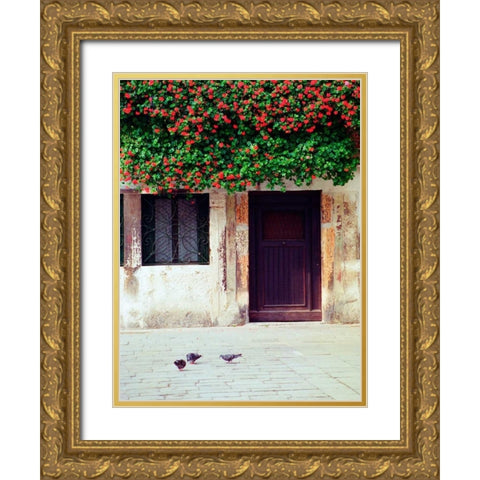 Venice Floral Overhang Gold Ornate Wood Framed Art Print with Double Matting by Grey, Jace