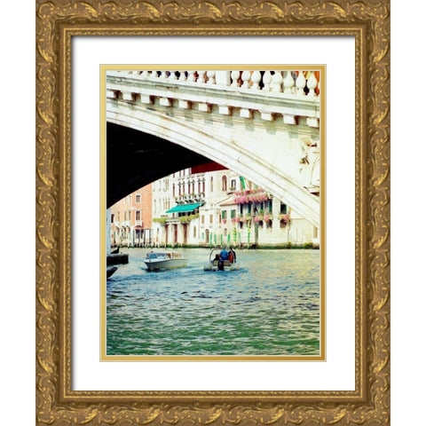 Venice Boat Ride 2 Gold Ornate Wood Framed Art Print with Double Matting by Grey, Jace