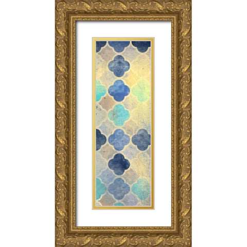 Indigo Panel A Gold Ornate Wood Framed Art Print with Double Matting by Allen, Kimberly