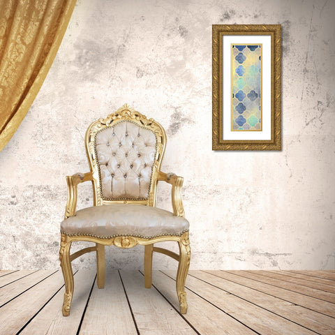 Indigo Panel B Gold Ornate Wood Framed Art Print with Double Matting by Allen, Kimberly