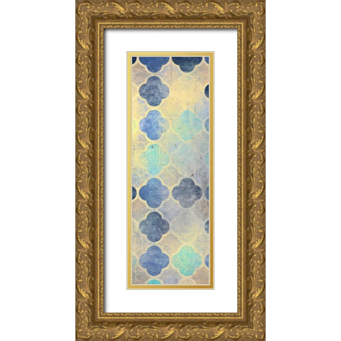 Indigo Panel B Gold Ornate Wood Framed Art Print with Double Matting by Allen, Kimberly