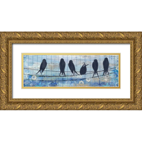 Coastal Birds Gold Ornate Wood Framed Art Print with Double Matting by Allen, Kimberly