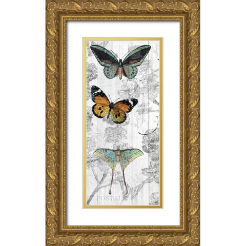 Butterflies Are Free 1 Gold Ornate Wood Framed Art Print with Double Matting by Allen, Kimberly