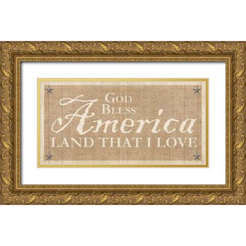Americana 5 Gold Ornate Wood Framed Art Print with Double Matting by Allen, Kimberly