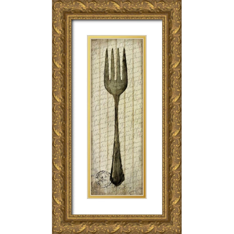 Antique Fork Gold Ornate Wood Framed Art Print with Double Matting by Allen, Kimberly