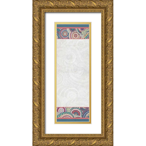 Happy Coral Gold Ornate Wood Framed Art Print with Double Matting by Allen, Kimberly