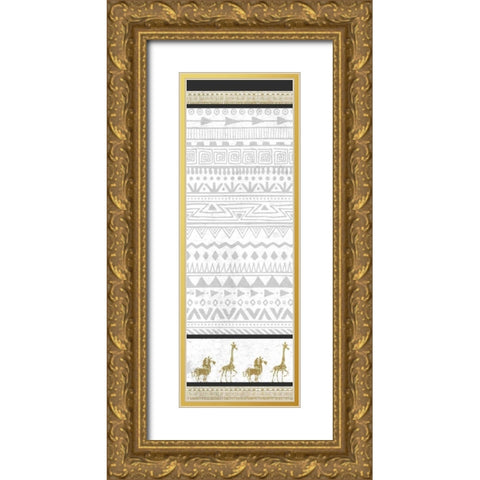 Tribal Day Gold Ornate Wood Framed Art Print with Double Matting by Allen, Kimberly