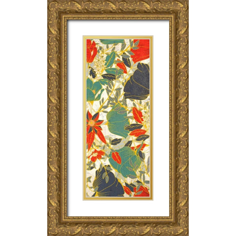 Carte Postale Blooms Henna 1 Gold Ornate Wood Framed Art Print with Double Matting by Allen, Kimberly