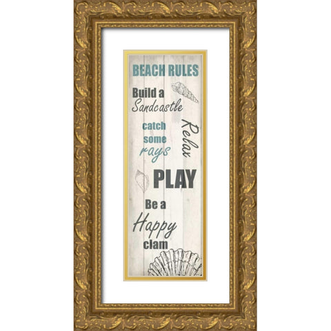 Beach 1 Gold Ornate Wood Framed Art Print with Double Matting by Allen, Kimberly