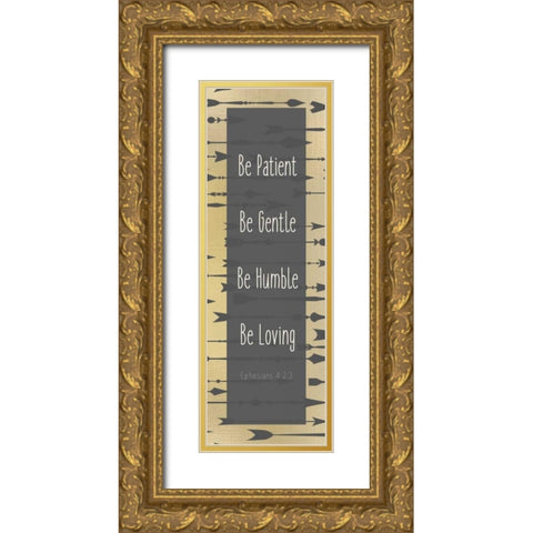 Be Patient Gold Ornate Wood Framed Art Print with Double Matting by Allen, Kimberly