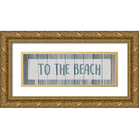 To the Beach Gold Ornate Wood Framed Art Print with Double Matting by Allen, Kimberly