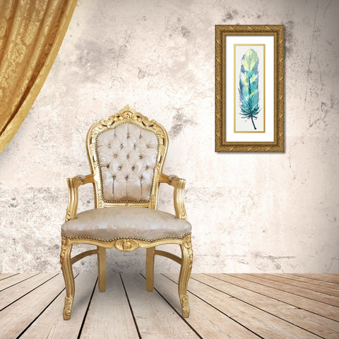 Feather Bright 2 Gold Ornate Wood Framed Art Print with Double Matting by Allen, Kimberly