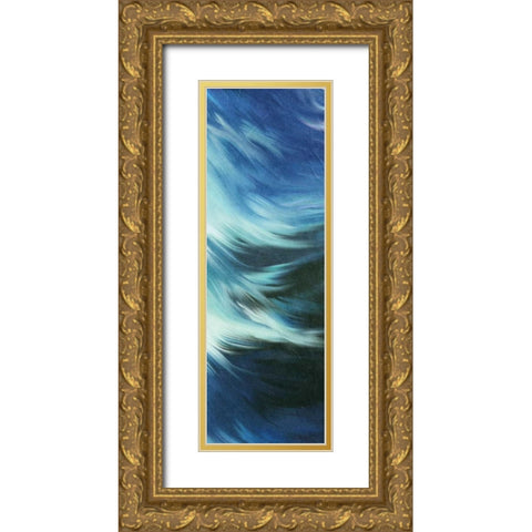 Blue Mood B Gold Ornate Wood Framed Art Print with Double Matting by Allen, Kimberly