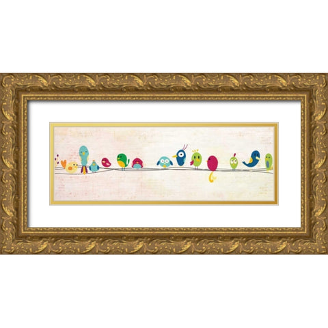 On the Wire 1 Gold Ornate Wood Framed Art Print with Double Matting by Allen, Kimberly