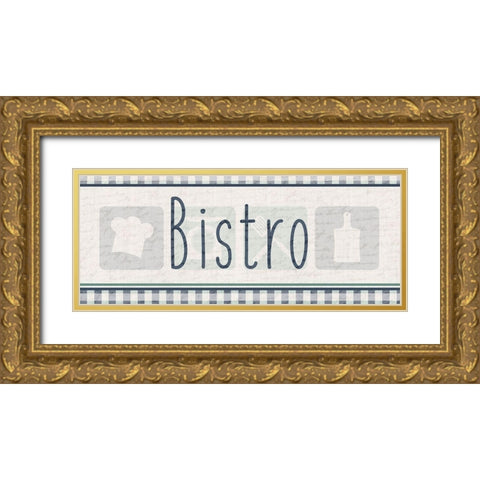 Bistro Gold Ornate Wood Framed Art Print with Double Matting by Kimberly, Allen
