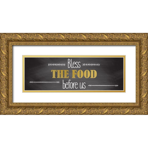 Bless 1 Gold Ornate Wood Framed Art Print with Double Matting by Kimberly, Allen